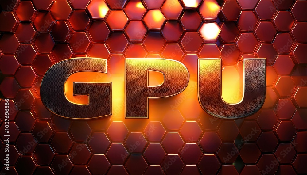 Poster high-performance gpu design with hexagonal background