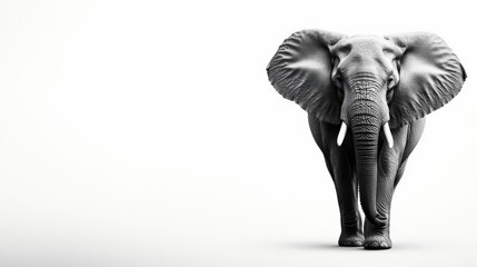 Elephant, white isolate background