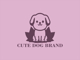 Cute Autumn Dog Vector Logo, Illustration of Dog Playing on Leaves, Winter Dog Character Design