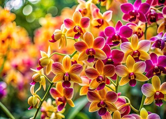 Stunning Dendrobium Orchids in Bloom Showcasing Vibrant Colors and Intricate Petal Structures