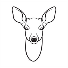 Deer head Vector silhouette illustration