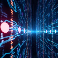 Fototapeta premium Information flow in cyberspace 