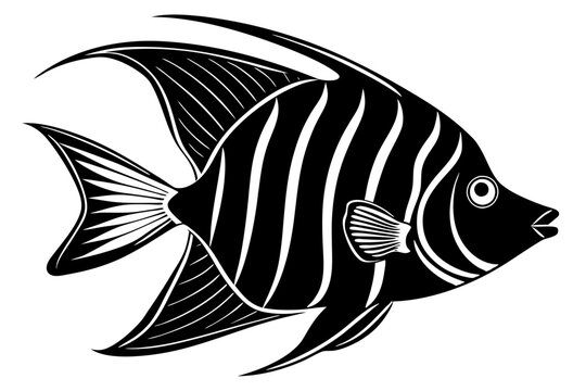 recommend clip art: angelfish silhouette vector illustration white background