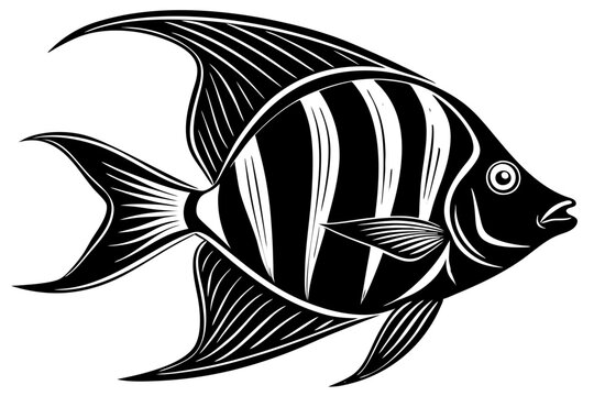 recommend clip art: angelfish silhouette vector illustration white background