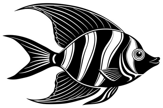 recommend clip art: angelfish silhouette vector illustration white background
