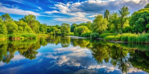 Tranquil Reflection at Upper Canada Bird Sanctuary Surrounded by Lush Greenery and Serene Waters