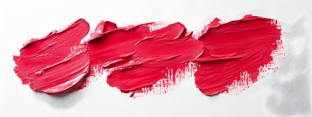 Vibrant Red Textured Paint Strokes on a Canvas Background