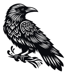 Crow silhouette vector illustrations