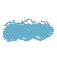 筆で描いた燻んだ青色の雲形フレーム素材