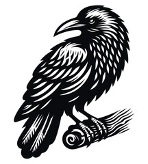 Crow silhouette vector illustrations