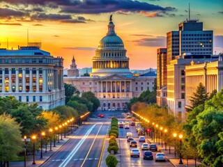 Fototapeta premium Urban architecture showcasing the historical and modern buildings of Washington DC in the USA