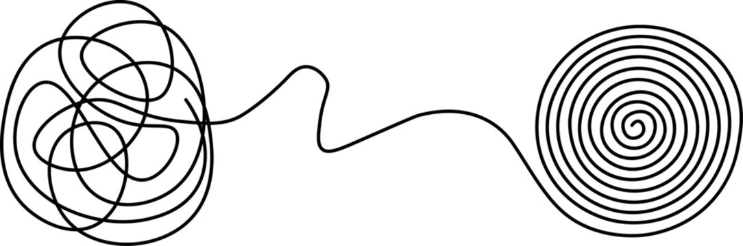 Transition from Chaos to Order in Abstract Line Art