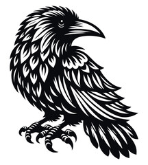 Crow silhouette vector illustrations