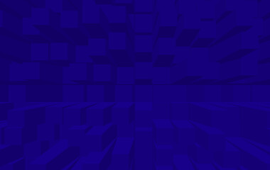 abstract blue extrude background. Abstract background blue color extrude blocks style and design for illustration.  Blue background 3d shape design square