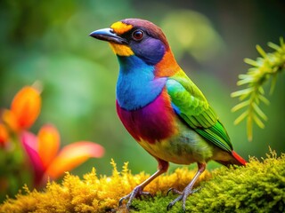 Obraz premium Vibrant Bird Displaying a Colorful Beak in a Lush Natural Environment Captured in Stunning Detail