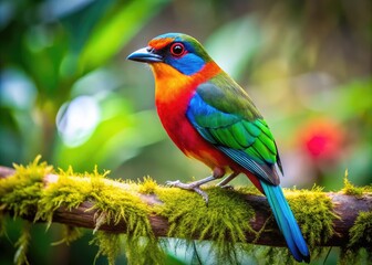 Vibrant Cara Cara Bird Perched on Branch Showcasing Colorful Plumage in Natural Habitat Setting