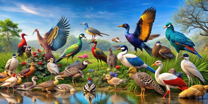 Vibrant National Birds of India Showcasing Diverse Avian Species in Natural Habitats Across the Country