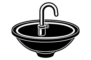 sink bathroom icon vector silhouette illustration