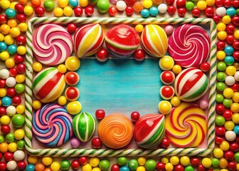 Vintage Retro Candy Sign with Bright Colors and Classic Design Evoking Nostalgia and Sweet Memories