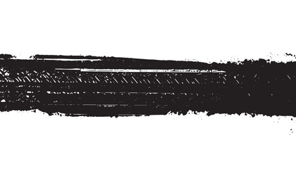Black Tire Marks on White Background: Horizontal Stripes, Tread Marks, Rubber Imprints, and Signs of Wear