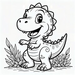 Cute Baby Dinosaur Coloring Page