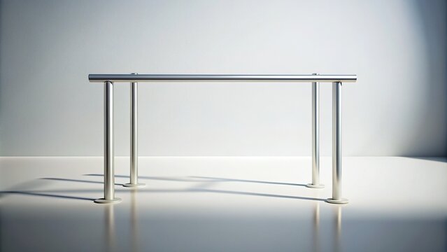 Isolated parallel bars stand upright on a clean white background, casting minimal shadows, with a subtle gradient effect, highlighting the symmetry and simplicity of the composition.