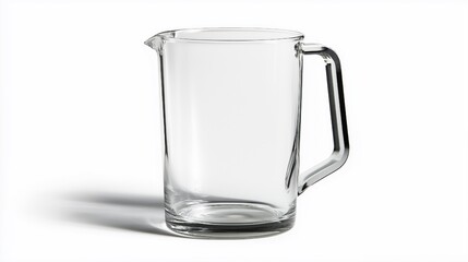 An empty transparent glass pitcher appropriate for a png image, isolated on a white background