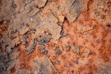 Rust of metals. Corrosive Rust on old iron. Rusty metal background with streaks of rust. Old shabby paint. metal rust texture background