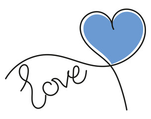 Romantic typography love blue heart shape continuous line art hand drawing vector illustration.Calligraphy heart signs, relationship, romance, words love symbol design.
Valentine heart love passion
