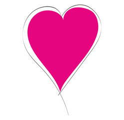 Continuous line art drawing heart icons set illustrations. Abstract linear pink heart signs, relationship, romance, love symbol isolated. Hand drawn cute shape heart doodles set. Calligraphy love 