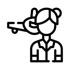 Flight Attendant line icon
