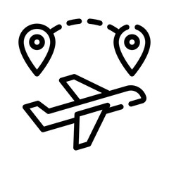 Flight Map line icon