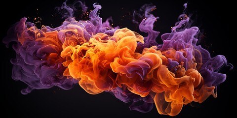 Fototapeta premium Abstract Swirling Colors of Orange and Purple in a Dynamic Dance of Abstract Forms