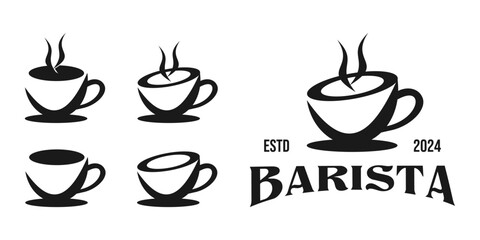 barista logo design, cafe, coffee, vector, vintage, coffee bar, coffee shop