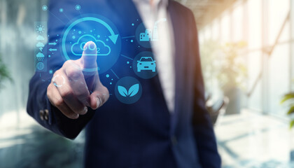 An illustration of CO2 environmental pollution, showing harmful carbon dioxide emissions released into the air, contributing to climate change and environmental degradation