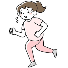 Obraz premium 辛そうにランニングする女性