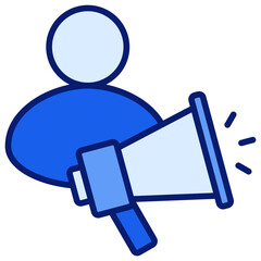 Public Relation Icon Blue Color Icon