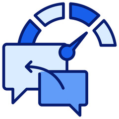 Response Icon Blue Color Icon
