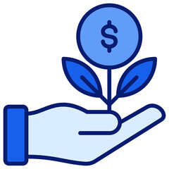 Investment Icon Blue Color Icon