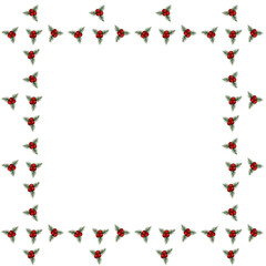 Red berries pattern winter season illustration on transparent background. Wallpaper, background, fabric