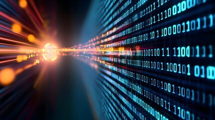 Monetary Policy in Action - Data Stream Flowing into Central Banking System Illustrating Economic Control and Regulation Dynamics