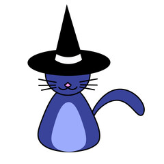 halloween witch with a broom