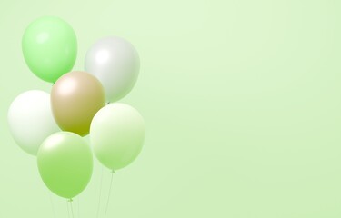 背景素材_風船_緑