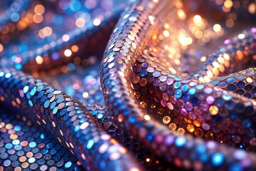 Shimmering fabric with sequins and sparkling texture