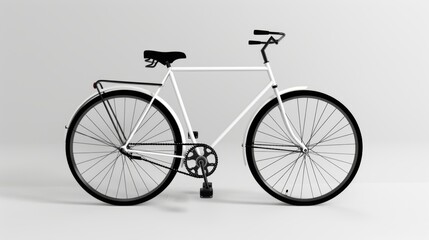 Minimalist 3D Bicycle in Clean White Design