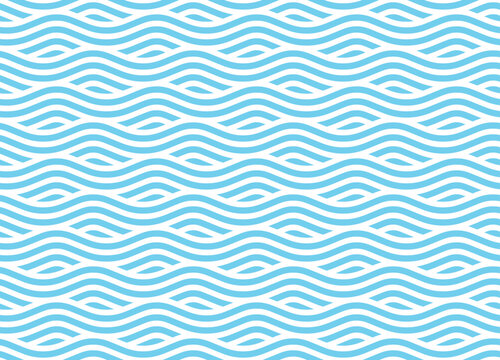 Seamless pattern with blue waves