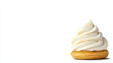 French millefeuille pastry with cream, birdseye perspective, ample space for text