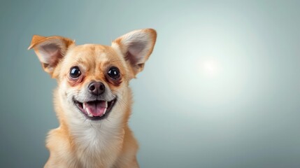 Happy Small Dog in Perfect Lighting Close-Up Shot