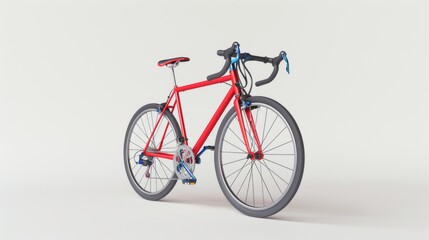 Obraz premium Minimalist 3D Racing Bicycle on Clean Background