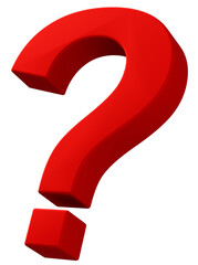 3D素材_クエスチョンマーク_赤